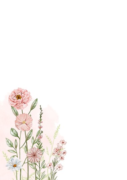 Condoleancekaart bloemen in pastelkleurtjes 2