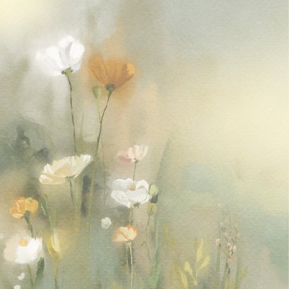 Condoleancekaart bloemen in warme kleuren 2