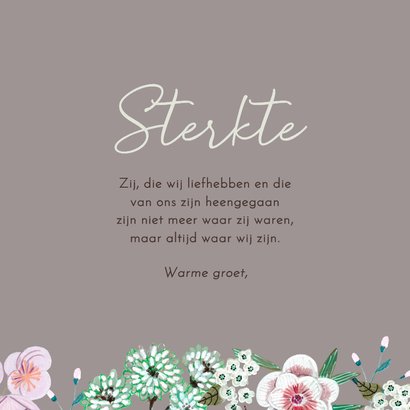 Condoleancekaart bloemen met duif 3