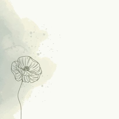 Condoleancekaart - Bloemen met watercolor in groen 2