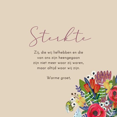 Condoleancekaart bloemenboeket in gieter met bijtjes 3