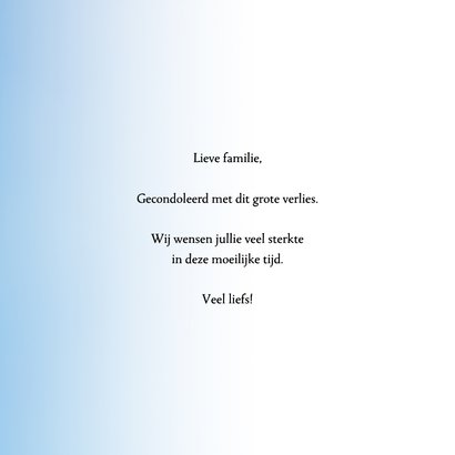 Condoleancekaart bloesem tegen blauwe lucht 3