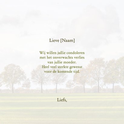 Condoleancekaart bomen in een herfstlandschap 3