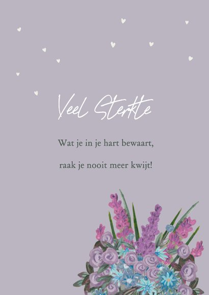 Condoleancekaart bosbloemen en hartjes 3