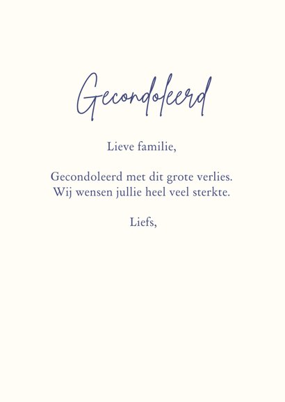 Condoleancekaart botanisch blad en bloemen 3