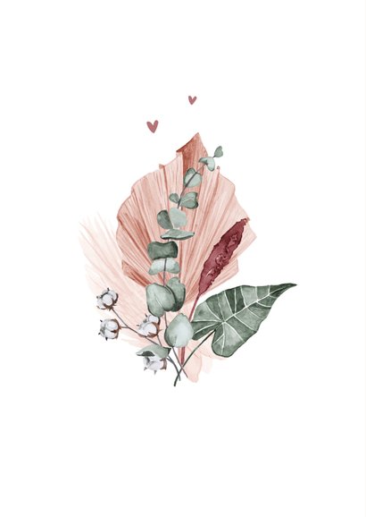 Condoleancekaart droogbloemen heel veel sterkte 2