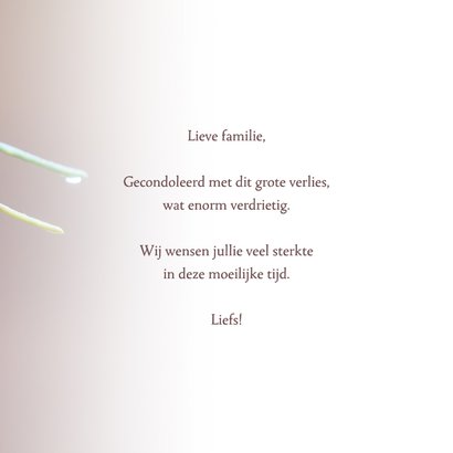Condoleancekaart foto bloem sterkte met dit grote verlies 3