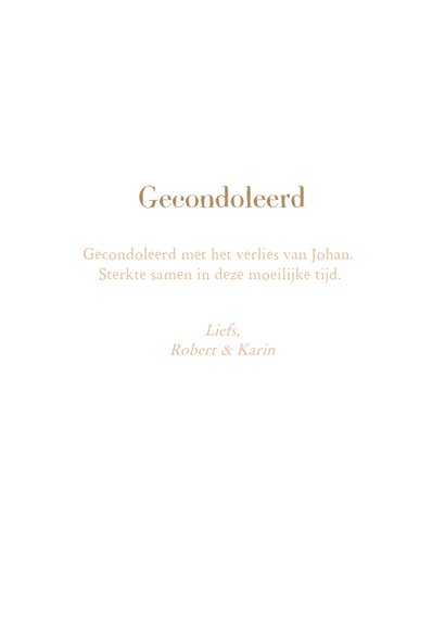 Condoleancekaart heel veel sterkte met mooie bloem 3