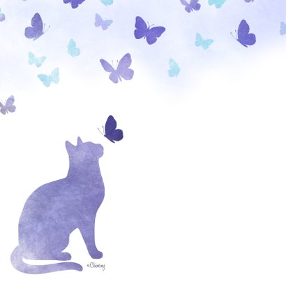 Condoleancekaart Huisdier kat met vlinders 2