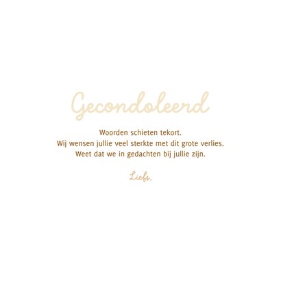 Condoleancekaart Illustratie konijn met bloemen in bruindruk 3