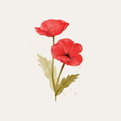 Condoleancekaart klaprozen stijlvol met oprecht medeleven 2