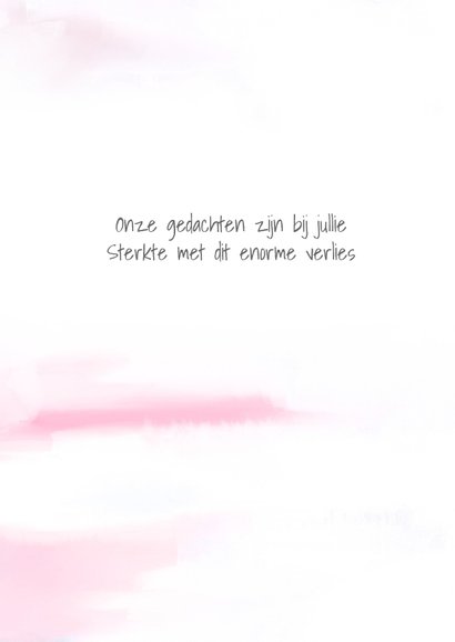 Condoleancekaart lief kind roze 3