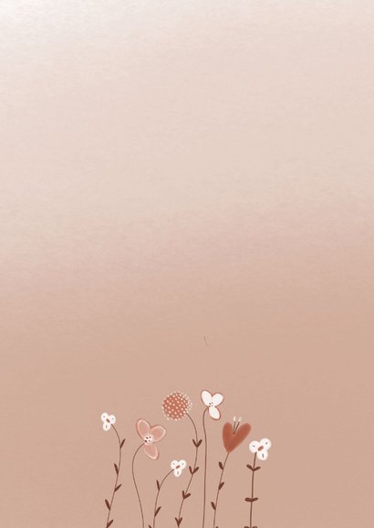 Condoleancekaart met beige bloemen 2