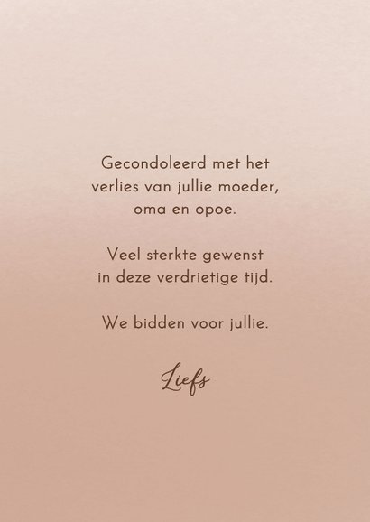 Condoleancekaart met beige bloemen 3