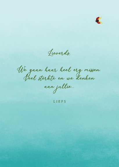 Condoleancekaart met bloem en lieveheersbeestjes 3