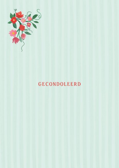 Condoleancekaart met boek en bloemen 2