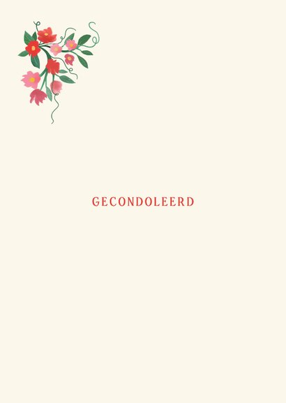 Condoleancekaart met boek en bloemen 2