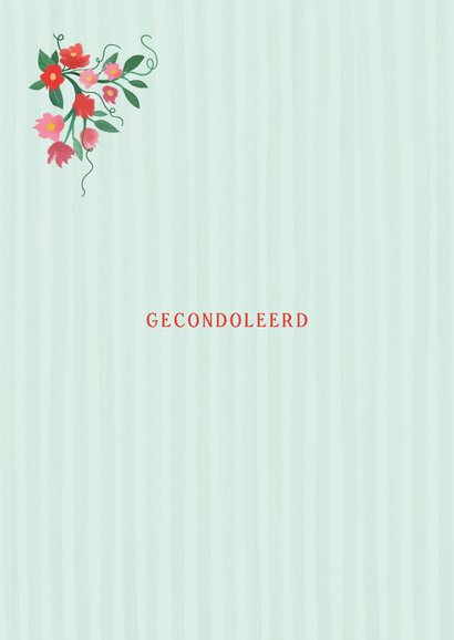 Condoleancekaart met boek en bloemen 2
