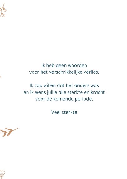 Condoleancekaart met botanische elementen 3
