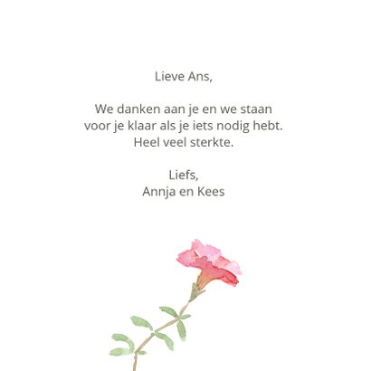 Condoleancekaart met een bloem tekening 3