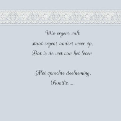 Condoleancekaart met een klaver 3