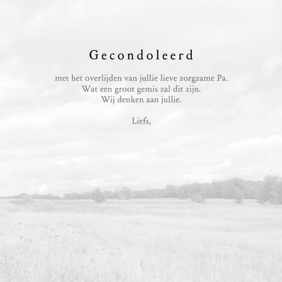 Condoleancekaart met eikenboom zwart-wit 3
