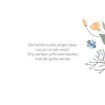 Condoleancekaart met getekende bloemen 3