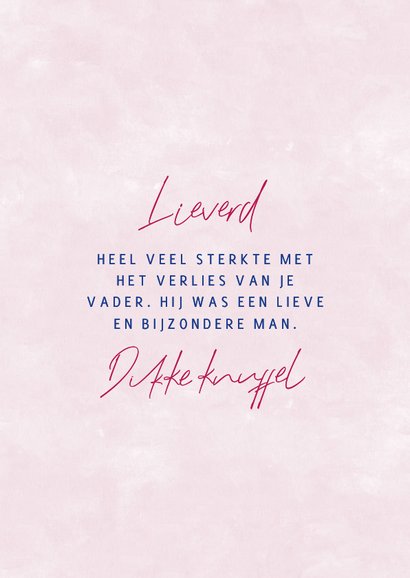 Condoleancekaart met roze rozen 3