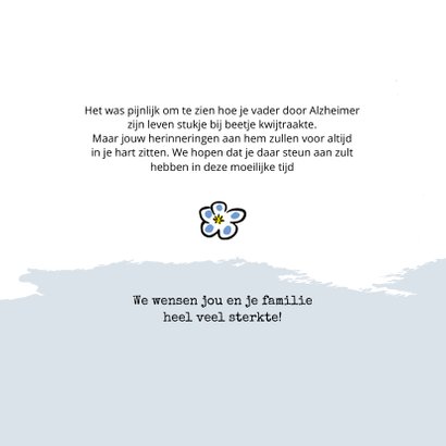 Condoleancekaart met tekening van vergeet-mij-nietje 3