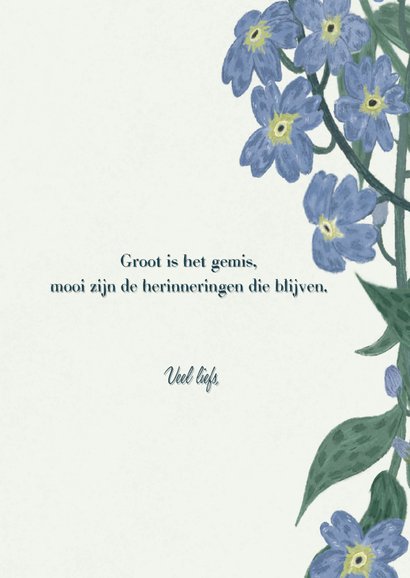Condoleancekaart met vergeet-me-nietjes heel veel sterkte 3