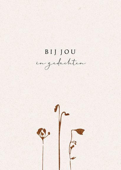 Condoleancekaart minimalistisch aquarel bloemen silhouetten 2