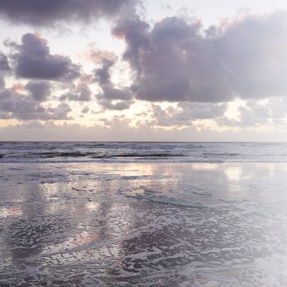 Condoleancekaart Noordzee strand zonsondergang sterkte 2