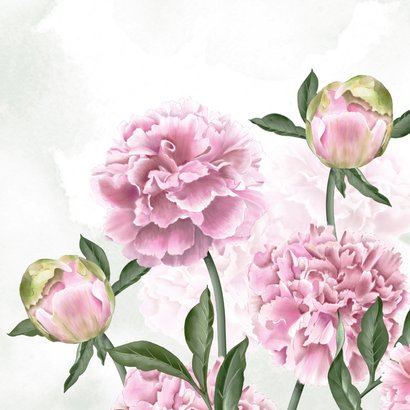 Condoleancekaart roze pioenrozen 2