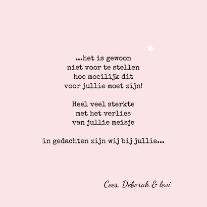 Condoleancekaart roze wolkje met traantje 3
