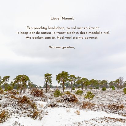 Condoleancekaart sneeuwlandschap heide 3