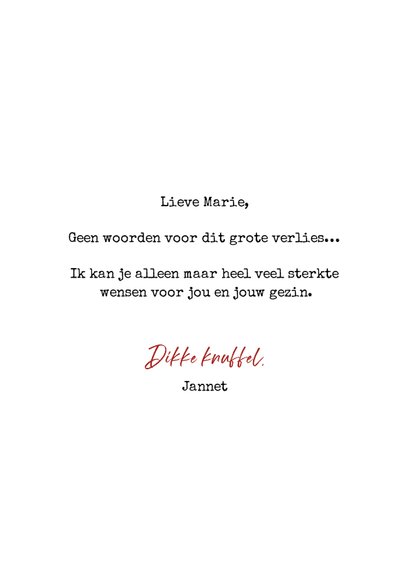 Condoleancekaart soms zijn de juiste woorden niet te vinden 3