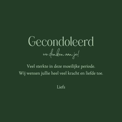 Condoleancekaart sterkte gerbera bloem stijlvol groen 3