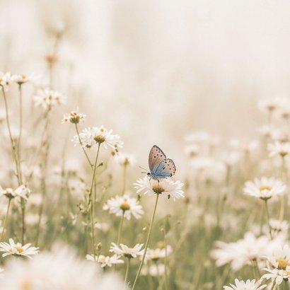 Condoleancekaart sterkte met bloemetjes en vlinder natuur 2