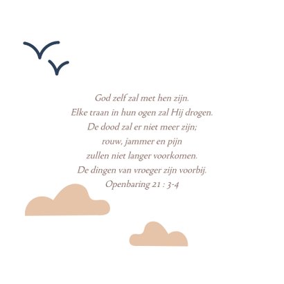 Condoleancekaart sterkte met illustratie zon wolk vogels 2