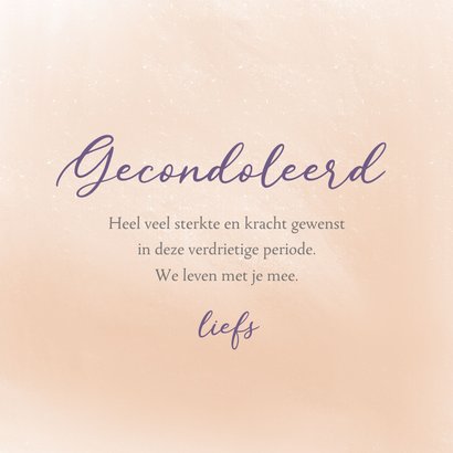 Condoleancekaart sterkte met paarse lelie 3