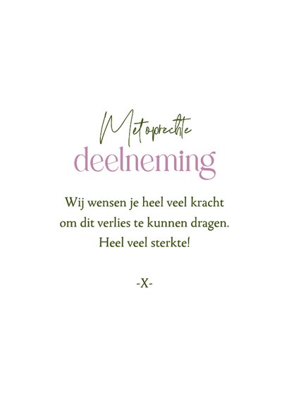 Condoleancekaart stijlvol bloemen hortensia paars blauw 3