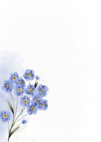 Condoleancekaart stil met aquarel vergeet-mij-nietjes 2