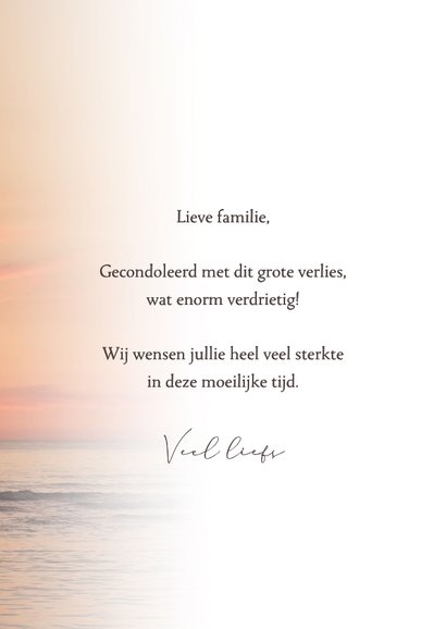 Condoleancekaart strand zonsondergang gecondoleerd 3