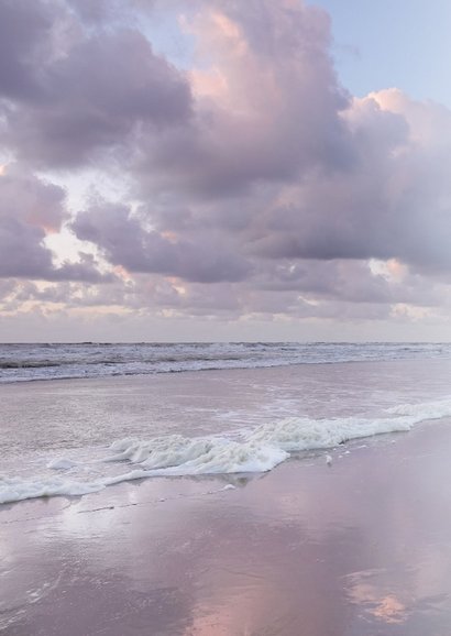 Condoleancekaart strand zonsondergang pastel gecondoleerd 2
