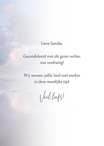 Condoleancekaart strand zonsondergang pastel gecondoleerd 3