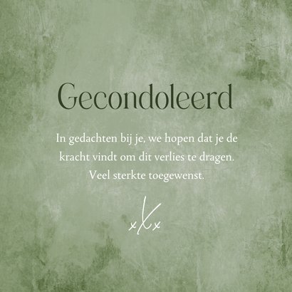 Condoleancekaart veel sterkte natuurlijk groen stijlvol 3