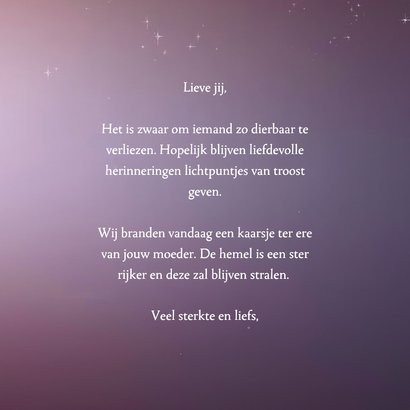 Condoleancekaart vergeet-mij-nietje in het licht symbolisch 3
