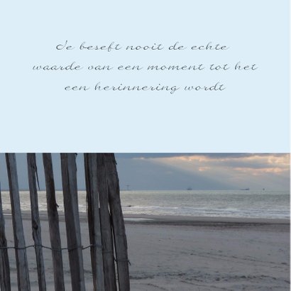 Condoleancekaart verlaten strand met spreuk - SK 2