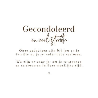 Condoleancekaart vlinder bloemen foto verlies vader 3
