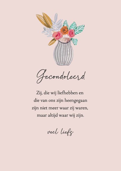 Condoleancekaart vrouw in gedachte 3